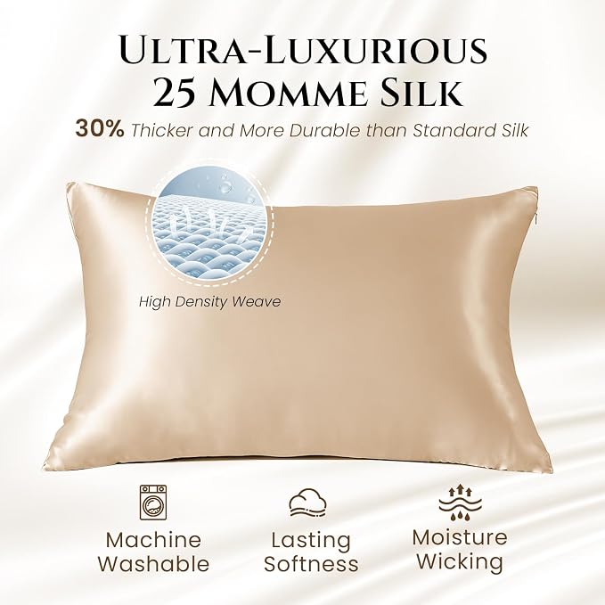THXSILK 100% Silk Pillowcase for Hair and Skin Luxury 25 Momme Mulberry Silk - Image 5
