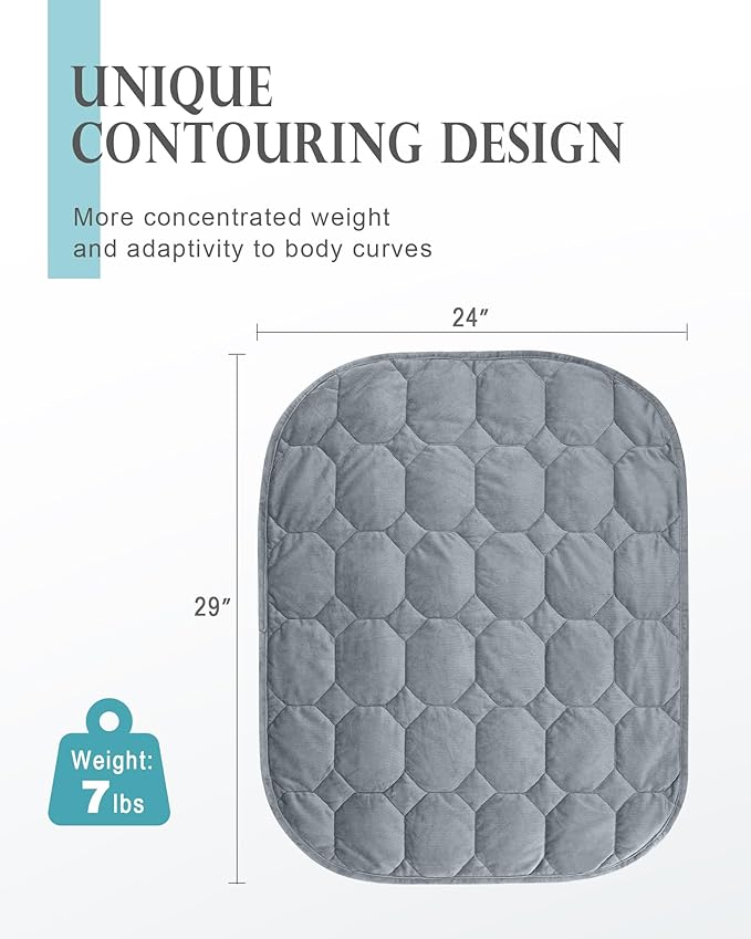 Cottonblue Weighted Lap Blanket 7lbs, Cozy Luxury Crystal Velvet Weighted - Image 3