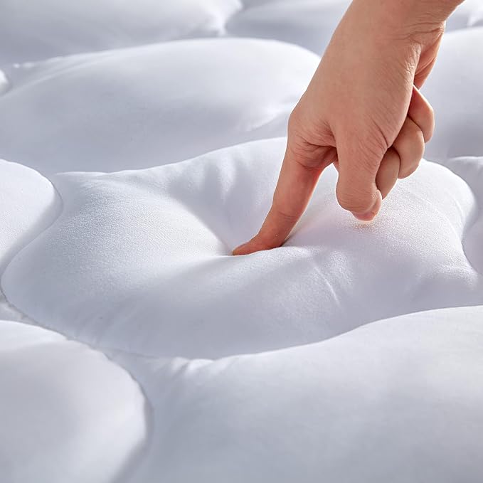 SLEEP ZONE Quilted Fitted King Size Mattress Pad Cover by SLEEPZONELIFE