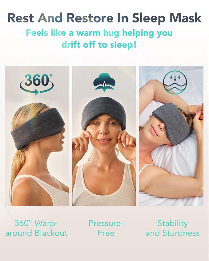 Sleep Mask, Eye Mask Wrap-Around Design, Light Shading, Breathable Fabric - Image 2