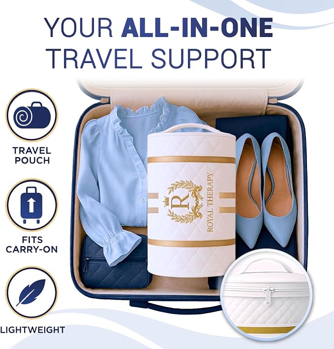 Royal Therapy Travel Memory Foam Pillow 2-Pack, Neck Pillow Bamboo Adjustable - Image 5