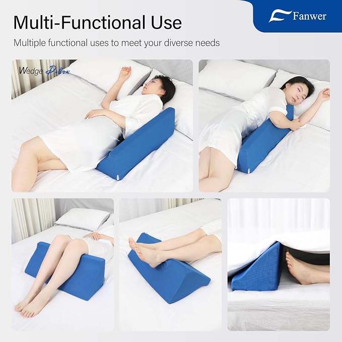 Fanwer 24in Bed Wedge Pillow for Sleeping Body Position Wedges Back Positioning - Image 3