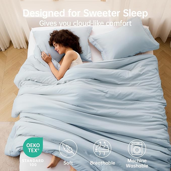 MUXHOMO King Size Comforter Set, All Season Ultra Soft Down Alternative Bedding - Image 2
