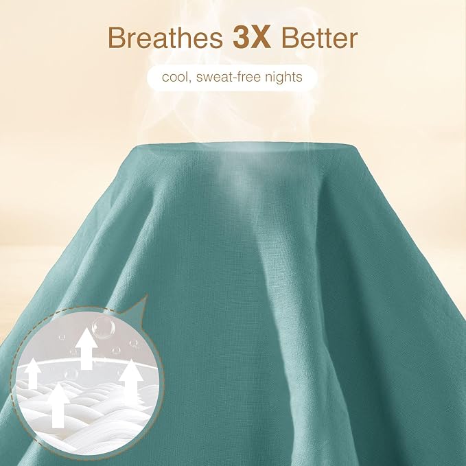 SONORO KATE 100% French Linen Duvet Cover Queen Size, Soft Breathable - Image 3