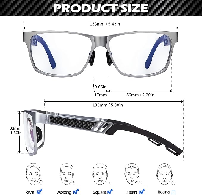 ANYLUV Blue Light Blocking Glasses Men Computer Gaming Glasses Lightweight - Image 7