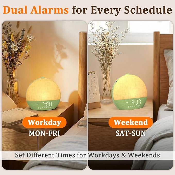Calm & Gradual Sunrise Alarm Clock: 30‑Min Slow‑Rise Natural Wake Up Light - Image 5