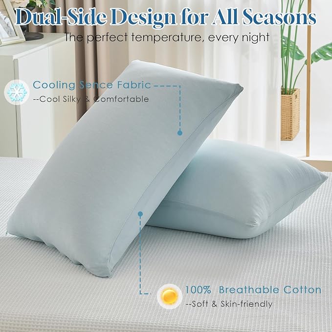 CHOSHOME Cooling Pillow Cases Zipper Pillow Covers Q-Max > 0.45 Zippered - Image 6