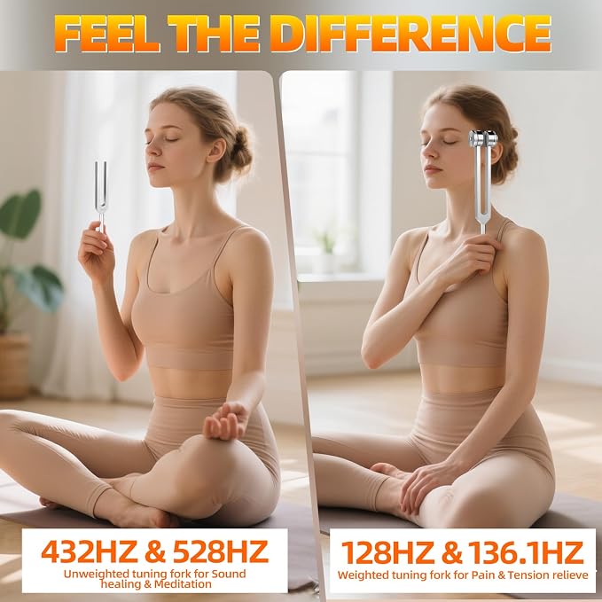 Tuning Forks for Healing, Medical-Grade Weighted & Unweighted Tuning Forks Set - Image 5