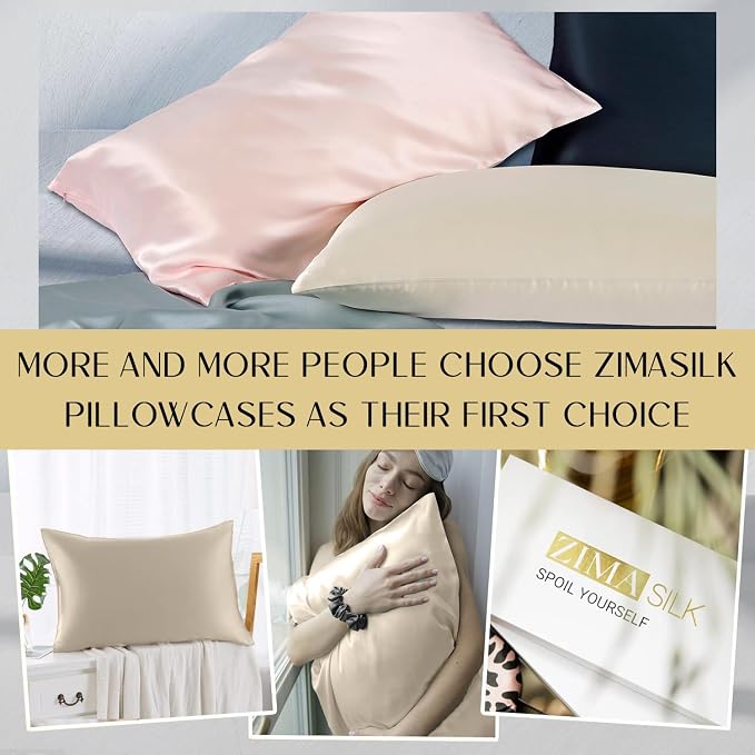 ZIMASILK 100% Pure Mulberry Silk Pillowcase 2 Pack, Soft and Smooth, Both Sides - Image 6