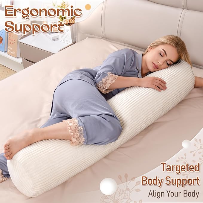 1 MIDDLE ONE Body Pillow for Adults, Long Bolster Pillow for Bed, Decorative - Image 4