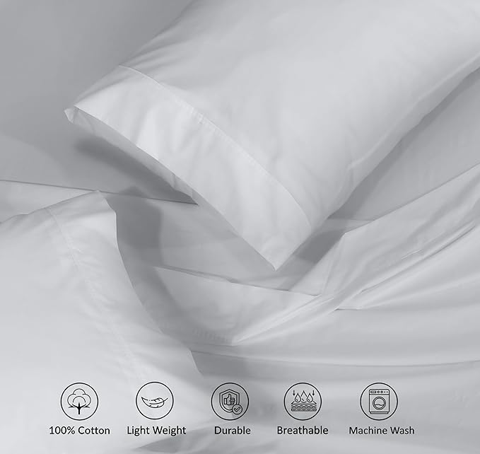 RUVANTI 100% Cotton Sheets – Twin XL Size Percale Bedding, Cooling & Breathable - Image 4