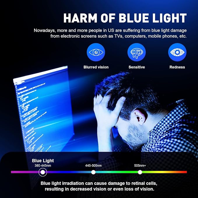 Blue Light Blocking Glasses Vintage Half Frame UV Clear Lens Anti Eyestrain - Image 2