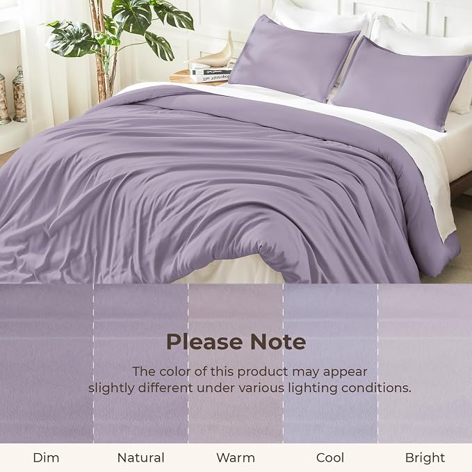 Litanika Grayish Lavender Purple Comforter Set Full Size, 3 Pieces Lightweight - Image 8