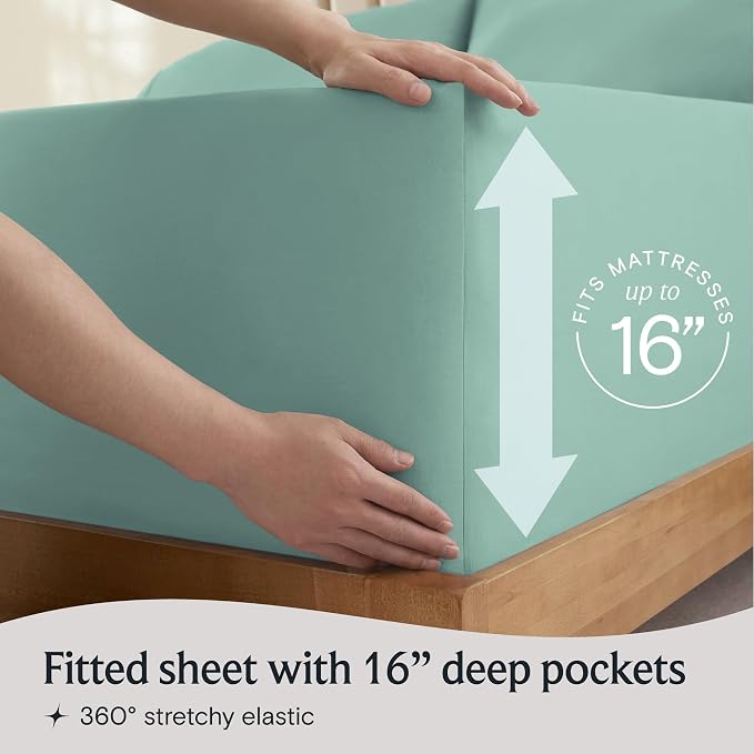 LuxClub 5 PC Split King Sheet Set Bed Sheets Deep Pockets 18" Eco Friendly - Image 6