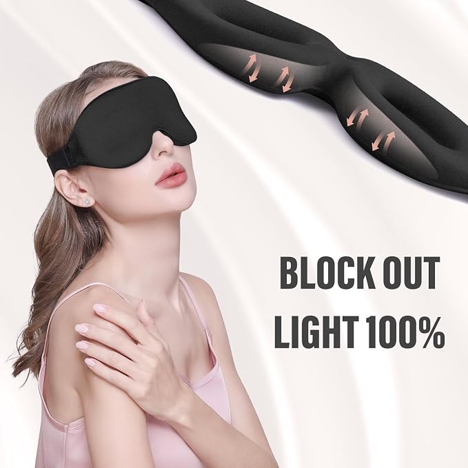 YIVIEW Sleep Mask for Side Sleeper, Complete Light Blocking 3D Sleeping Eye Mask - Image 3