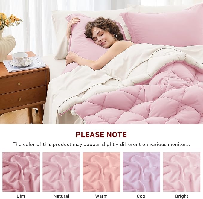 MUXHOMO 7 Pieces California King Comforter Set, Reversible Bed in a Bag Cal - Image 4
