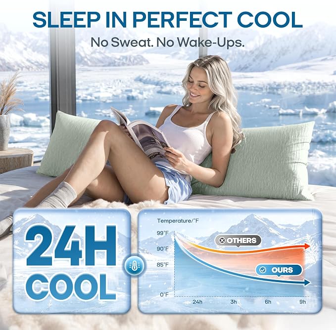 ZonLi Cooling Body Pillowcase for Hot Sleepers, Breathable Body Pillow Cover - Image 2