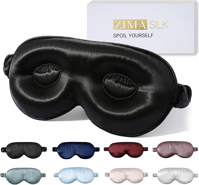 ZIMASILK Adjustable 22 Momme 100% Pure Mulberry Silk Sleep Mask, 3D Contoured by ZIMASILK