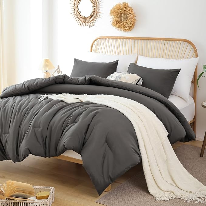 ROSGONIA Oversized King Comforter Charcoal Gray, Soft Lightweight Oversized - Image 4