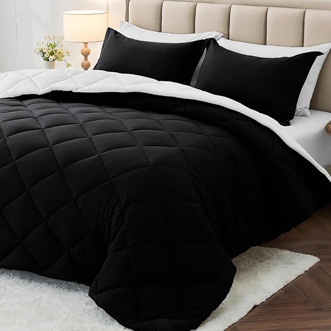 MUXHOMO 7 Pieces King Comforter Set, Reversible Bed in a Bag King Size by MUXHOMO