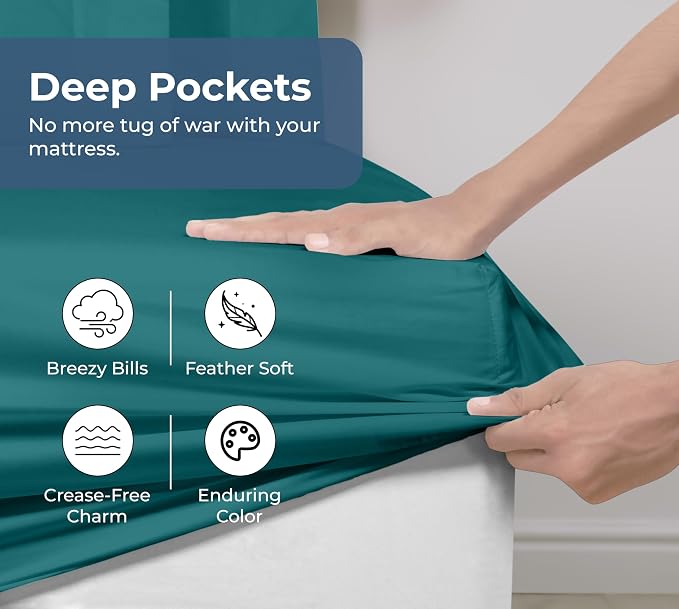 Royale Linens 100% Organic Cotton Fitted Sheet - Image 4