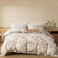 Duvet Cover Set Queen Size Floral Pattern 600 Thread Count Ultra Soft 100% Long by OAITE