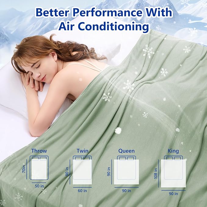 Topcee Cooling Blanket for Night Sweats Absorbs Heat to Keep Adults Cool on - Image 7