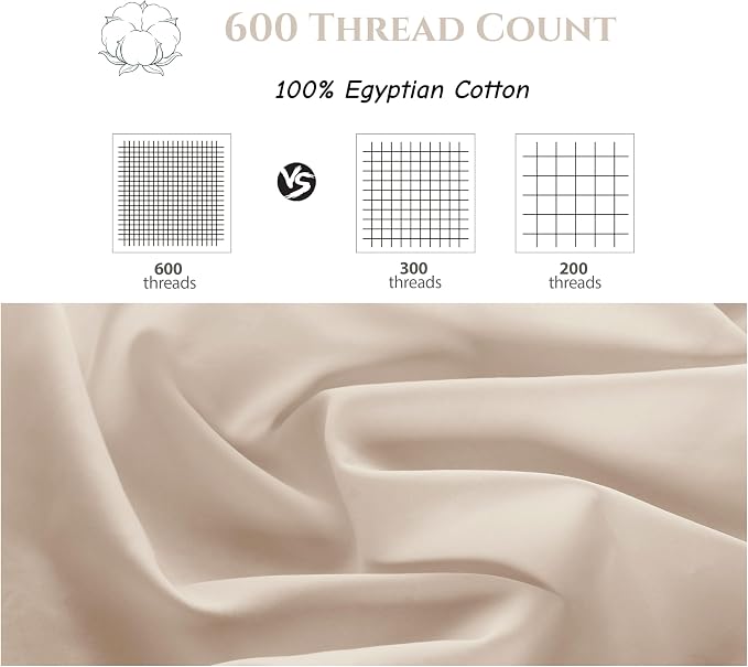 Cotton Flat Sheets Only, 600 TC 100% Cotton Flat Sheet Top Sheet Only, Cal King - Image 3