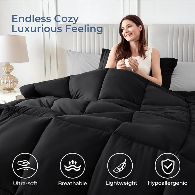 Sasttie King Size Comforter Set, 7 Pieces Bed in a Bag King, Complete Bedding - Image 2