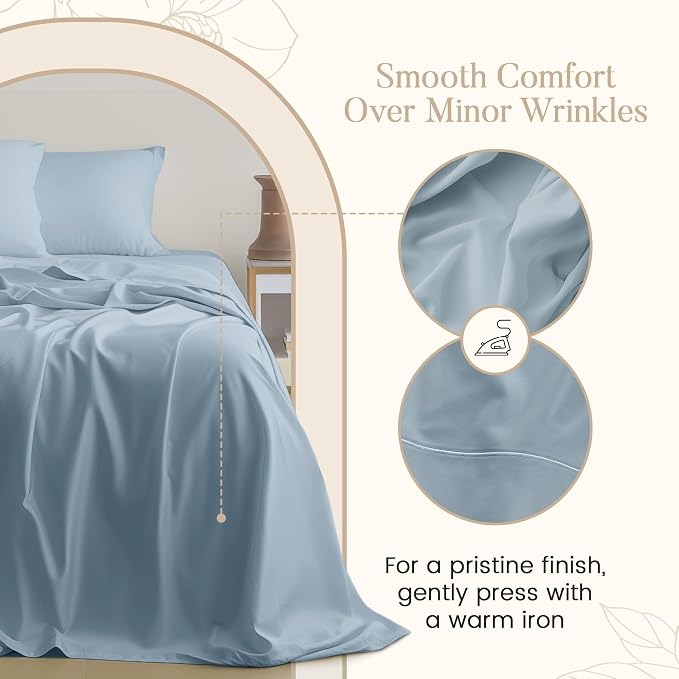 100% Egyptian Cotton Sheets Queen Size Set, 800TC 15" Deep Pocket Queen Sheets - Image 6