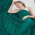 Green Weighted Blanket for Adults 12lbs, Twin Full Size Cooling Heavy Throw by BETU