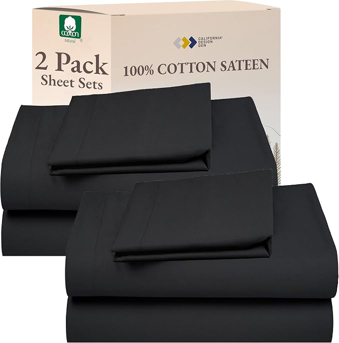 California Design Den 100% Cotton 2-Pack Twin Size Bed Sheets, Soft & Durable by CaliforniaDesignDen
