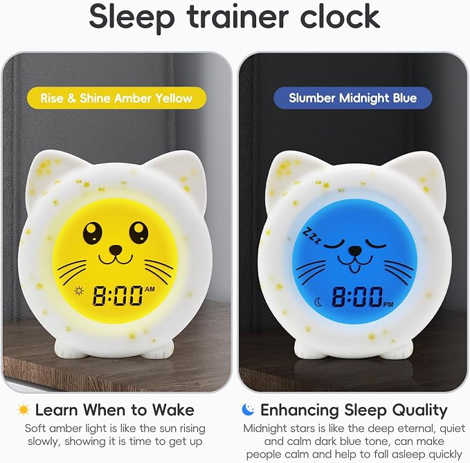 B&H Sleep Trainer Clock for Toddler, Cute Kids Ok to Wake Alarm Clock, Drop - Image 4