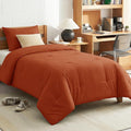 CozyLux Twin Comforter Set Terracotta, 2 Pieces Twin Extra Long Solid by CozyLux