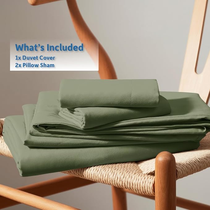 Nestl Olive Green Duvet Cover Queen Size - Image 9