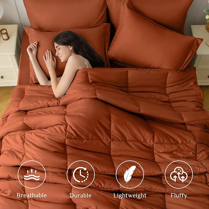 JOLLYVOGUE California King Comforter Set, Ultra-Soft Bed in a Bag Cal King Size - Image 2