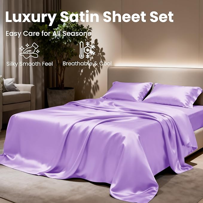 Love's cabin Twin XL Satin Sheet Sets - Image 8