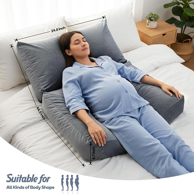 Pregnancy Pillows for Sleeping, 45.3 Inch Pregnancy Massage Pillow Full Body - Image 4