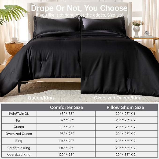 MUXHOMO Black Full Comforter Sets, All Season Ultra Soft Down Alternative - Image 8