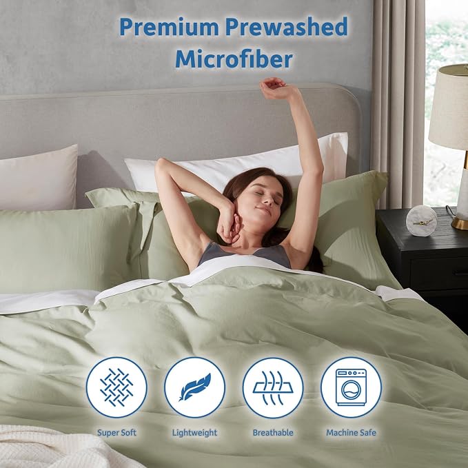 Nestl Light Sage Duvet Cover Full Size - Image 6