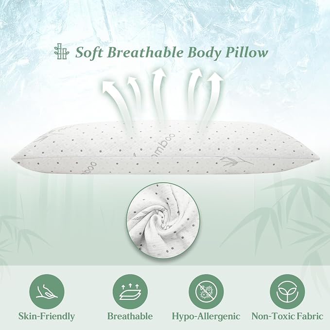 Dreamood Body Pillow Firmer 3200g 100% Shredded Memory Foam Body Pillows - Image 5