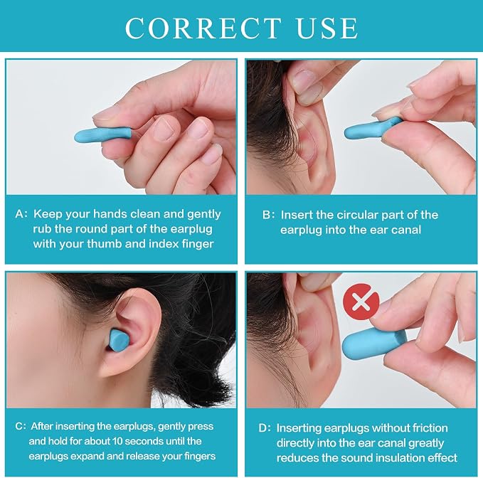 Lenicany 30Pair Soft Foam EarPlugs, 32dB Disposable Sound Blocking Noise - Image 2