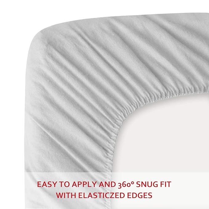 Pack and Play Sheets 2 Pack, 100% Cotton Flannel, Fitted Portable Mini Crib - Image 5