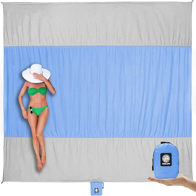 WEKAPO Beach Blanket Sandproof Waterproof, Extra Large Beach Mat, Oversized & by Wekapo