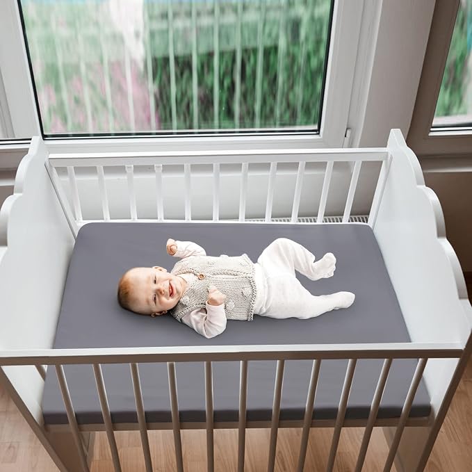 Biloban Mini Crib Sheets Fitted, 2 Pack Mini Crib Sheet Fits - Image 2