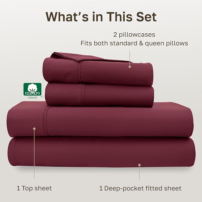 California Design Den Soft 100% Cotton Queen Size Bed Sheets Set, 400 Thread - Image 4