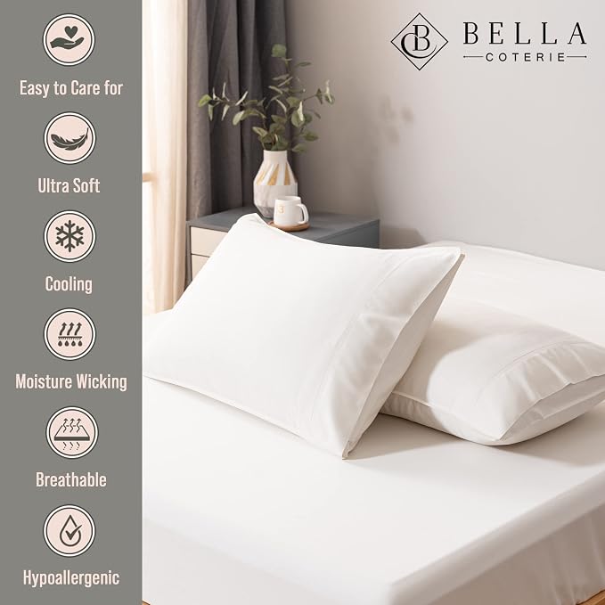 Bella Coterie | Luxury Bamboo Viscose King Size Pillowcase Set | 100% - Image 2