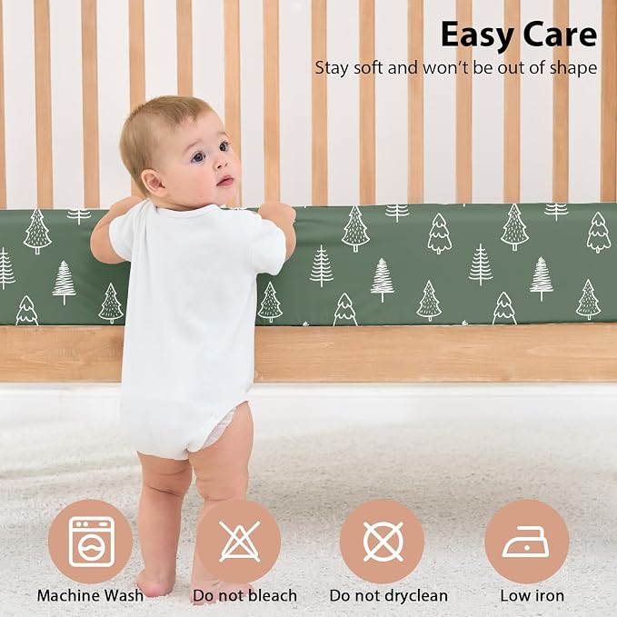 Baby Crib Sheets for Boys and Girls, 3 Pack Fitted Toddler Bed Sheets Neutral - Image 7