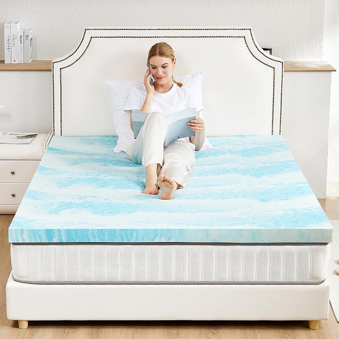 Sweetcrispy Mattress Topper Full, 4 Inch Thick Memory Foam Gel Infused Cooling - Image 7