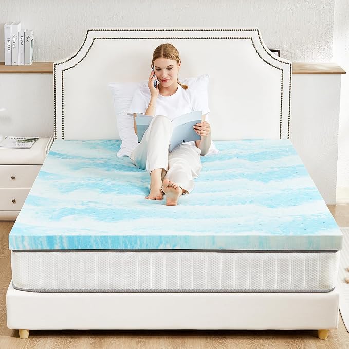Sweetcrispy Memory Foam Mattress Topper Full, 3 Inch Thick Gel Infused Cooling - Image 5